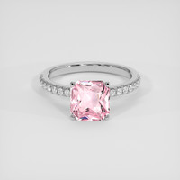 3.08 Ct. Pink Sapphire Ring, 18K White Gold 1