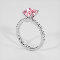3.08 Ct. Pink Sapphire Ring, 18K White Gold 2