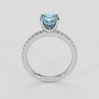 2.28 Ct. Greyish Blue Sapphire Ring, 18K White Gold 3