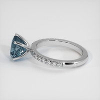 2.41 Ct. Greenish Blue Sapphire Ring, 18K White Gold 4