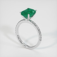 2.56 Ct. Emerald Ring, 18K White Gold 2