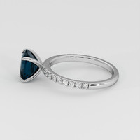 2.32 Ct. Greenish Blue Sapphire Ring, 18K White Gold 4