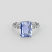 5.45 Ct. Blue Sapphire Ring, 18K White Gold 1
