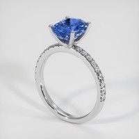 4.30 Ct. Blue Sapphire Ring, 18K White Gold 2