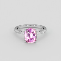 2.51 Ct. Pink Sapphire Ring, 18K White Gold 1