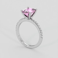 2.51 Ct. Pink Sapphire Ring, 18K White Gold 2