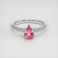 1.92 Ct. Pink Sapphire Ring, 18K White Gold 1