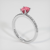 1.92 Ct. Pink Sapphire Ring, 18K White Gold 2