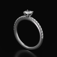 0.81 Ct. White Sapphire Ring, 18K White Gold 2
