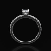 0.81 Ct. White Sapphire Ring, 18K White Gold 3
