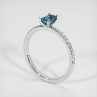 0.53 Ct. Sapphire Ring, 18K White Gold 2