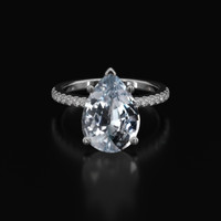 6.83 Ct. Sapphire Ring, 18K White Gold 1