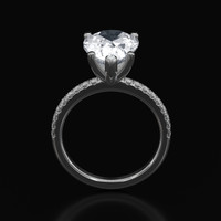 6.83 Ct. Sapphire Ring, 18K White Gold 3