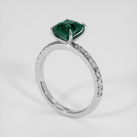 2.02 Ct. Greenish Blue Sapphire Ring, 18K White Gold 2