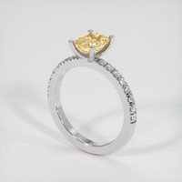 1.45 Ct. Orangish Yellow Sapphire Ring, 18K White Gold 2