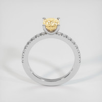 1.45 Ct. Orangish Yellow Sapphire Ring, 18K White Gold 3