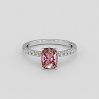 1.34 Ct. Purplish Pink Sapphire Ring, 18K White Gold 1