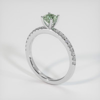 0.79 Ct. Sapphire Ring, 18K White Gold 2