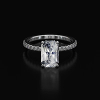 3.16 Ct. White Sapphire Ring, 18K White Gold 1