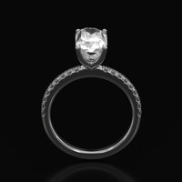 3.16 Ct. White Sapphire Ring, 18K White Gold 3