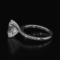 3.16 Ct. White Sapphire Ring, 18K White Gold 4