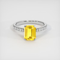2.61 Ct. Yellow Sapphire Ring, 18K White Gold 1