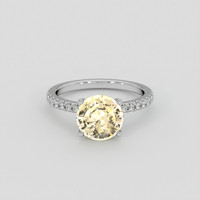 2.54 Ct. Yellow Sapphire Ring, 18K White Gold 1