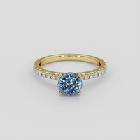 1.37 Ct. Blue Spinel Ring, 10K Yellow Gold 1