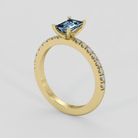 0.53 Ct. Blue Aquamarine Ring, 10K Yellow Gold 2
