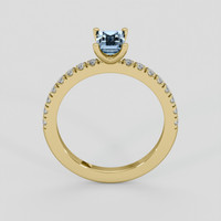 0.53 Ct. Blue Aquamarine Ring, 10K Yellow Gold 3
