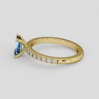 0.53 Ct. Blue Aquamarine Ring, 10K Yellow Gold 4