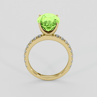 5.05 Ct. Green (Lime Green) Peridot Ring, 10K Yellow Gold 3