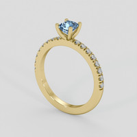 0.37 Ct. Blue Aquamarine Ring, 10K Yellow Gold 2