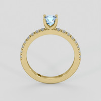0.37 Ct. Blue Aquamarine Ring, 10K Yellow Gold 3