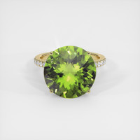 8.62 Ct. Green (Lime Green) Peridot Ring, 10K Yellow Gold 1