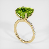 8.62 Ct. Green (Lime Green) Peridot Ring, 10K Yellow Gold 2