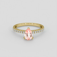 1.16 Ct. Padparadscha Sapphire Ring, 10K Yellow Gold 1