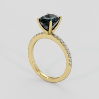 2.91 Ct. Bluish Green Sapphire Ring, 10K Yellow Gold 2
