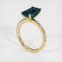 3.77 Ct. Bluish Green Sapphire Ring, 10K Yellow Gold 2