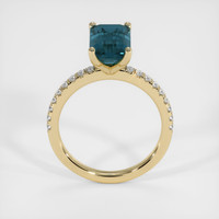 3.77 Ct. Bluish Green Sapphire Ring, 10K Yellow Gold 3