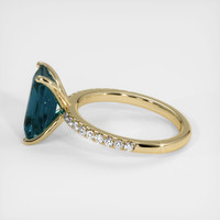 3.77 Ct. Bluish Green Sapphire Ring, 10K Yellow Gold 4