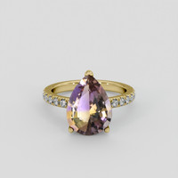 4.17 Ct. Bi Color Ametrine Ring, 14K Yellow Gold 1