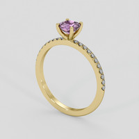 1.07 Ct. Pink Sapphire Ring, 14K Yellow Gold 2