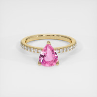 1.21 Ct. Pink Sapphire Ring, 14K Yellow Gold 1
