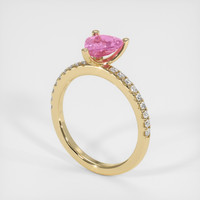 1.21 Ct. Pink Sapphire Ring, 14K Yellow Gold 2