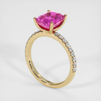 3.01 Ct. Pink Sapphire Ring, 14K Yellow Gold 2