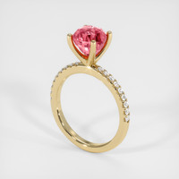 3.07 Ct. Padparadscha Sapphire Ring, 14K Yellow Gold 2