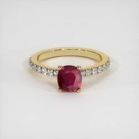 1.00 Ct. Ruby Ring, 14K Yellow Gold 1