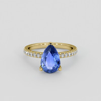 2.51 Ct. Blue Sapphire Ring, 14K Yellow Gold 1