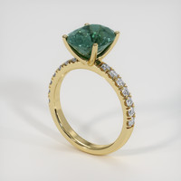 4.25 Ct. Greenish Blue Sapphire Ring, 14K Yellow Gold 2